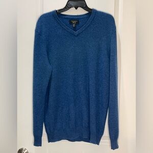 Cashmere Club Room Luxury Men's Deep Blue V-Neck Cashmere Sweater Size M